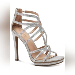 Thalia Sodi Remini silver heeled sandal,  mismatched 9B & 9.5B